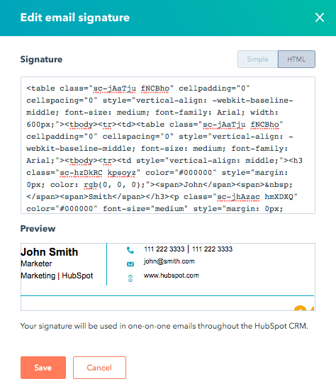 Email Signature in HubSpot